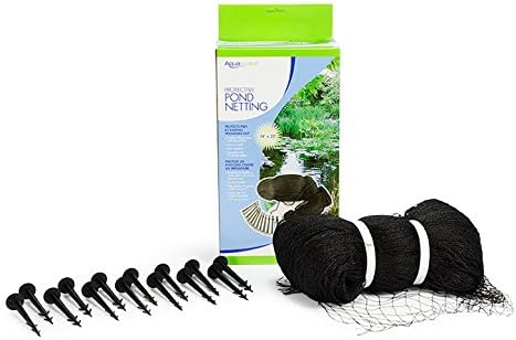 Aquascape Protective Pond Netting with Stakes, 14 Feet x 20 Feet, Reusable, Durable, Black | 98001