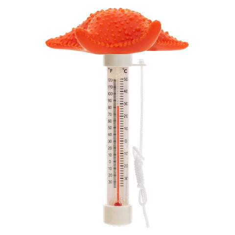 XY-WQ Schwimmendes Pool-Thermometer, großes Format, leicht ablesbar für die Wassertemperatur mit Schnur – Schwimmbäder, Spas, Whirlpools, Teiche und Whirlpools (Starfish05) 