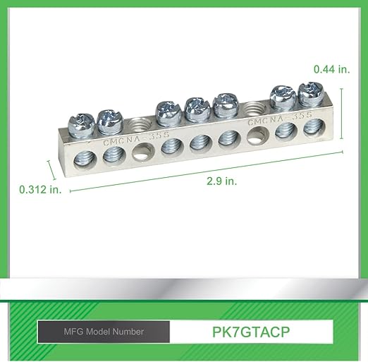 Square D – PK7GTACP Erdungsschienen-Set mit 7 Anschlüssen 