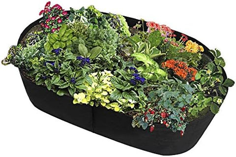 Hochbeet aus Stoff, Pflanzbeutel für den Garten, für Kräuter, Blumen, Gemüse, Pflanzen, rechteckig, 61 x 122 cm