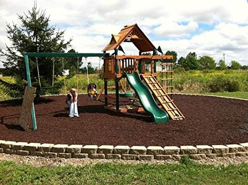 Playsafer Rubber Mulch Nuggets Schutzbodenbelag für Spielplätze, Schaukeln, Spielbereiche und Landschaftsbau (40 LBS – 1,55 CU. FT, braun) 