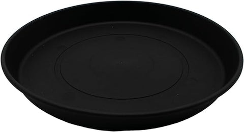 The HC Companies 21 Zoll runder Prima-Pflanzenuntersetzer aus Kunststoff – Indoor-Outdoor-Pflanzenschalen für Töpfe – 21,22 Zoll x 21,22 Zoll x 2,52 Zoll in Schwarz 