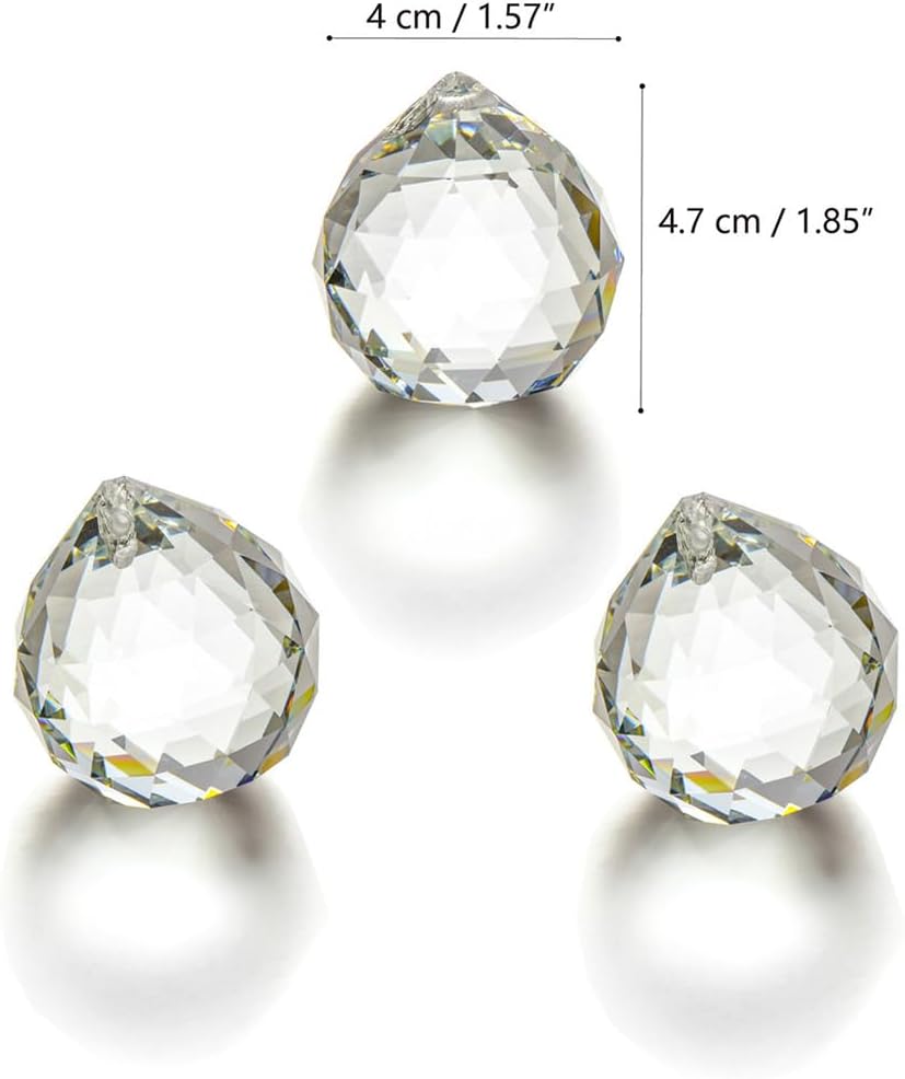 JIHUI Colgante de prisma de bola de cristal transparente atrapasueños 40 mm 