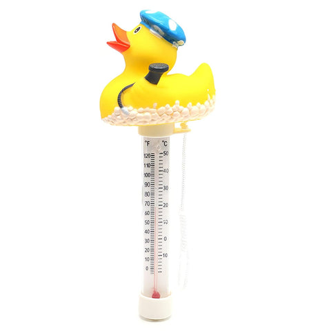 XY-WQ Schwimmendes Pool-Thermometer, großes Format, leicht ablesbar für die Wassertemperatur mit Schnur für Außen- und Innenschwimmbäder und Spas (Ente) 