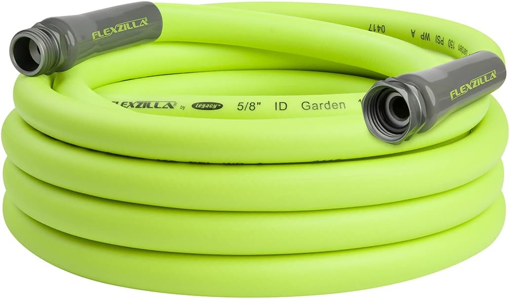 Flexzilla Gartenschlauch 5/8 Zoll x 25 Fuß, robust, leicht, trinkwassersicher, ZillaGreen – HFZG525YW-E 