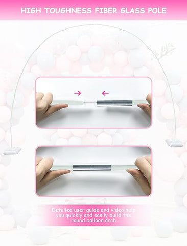 YALLOVE Kit de soporte para arco de globos de 21 pies, combinación libre de ancho y alto (por ejemplo, 10 pies x 7,5 pies), conveniente para montar y desmontar 