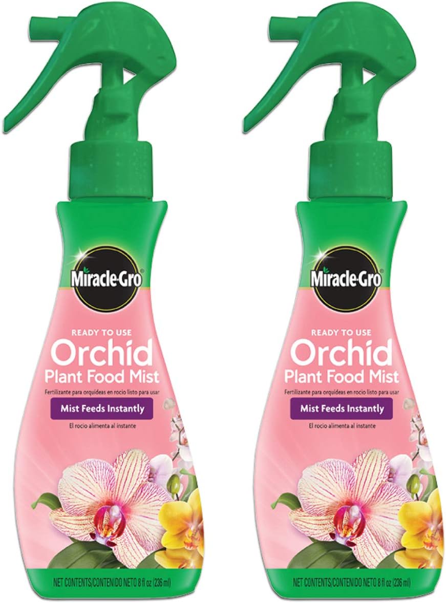 Miracle-Gro Niebla alimenticia para plantas de orquídeas lista para usar, 8 oz., alimento para orquídeas que alimenta las plantas al instante, 2 unidades 