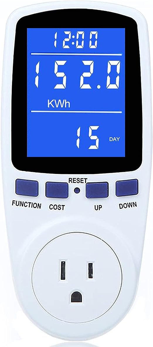 Upgraded Watt Power Meter Plug Home Electrical Usage Monitor Consumption, Energy Voltage Amps Kill Tester with Backlight, Overload Protection, 7 Modes Display