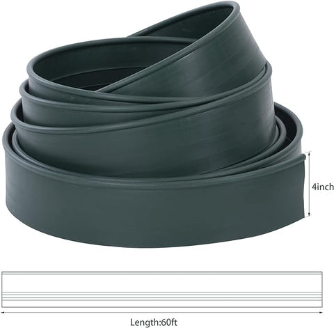 Landschaftskanten-Set, 18,2 m, 10,2 cm hoch, Gartenrandeinfassung, Kunststoff, grün, für Garten, Blumenbeete, Rasen, Hof, mit Verbindungsstücken und kostenloser Gartenschere 