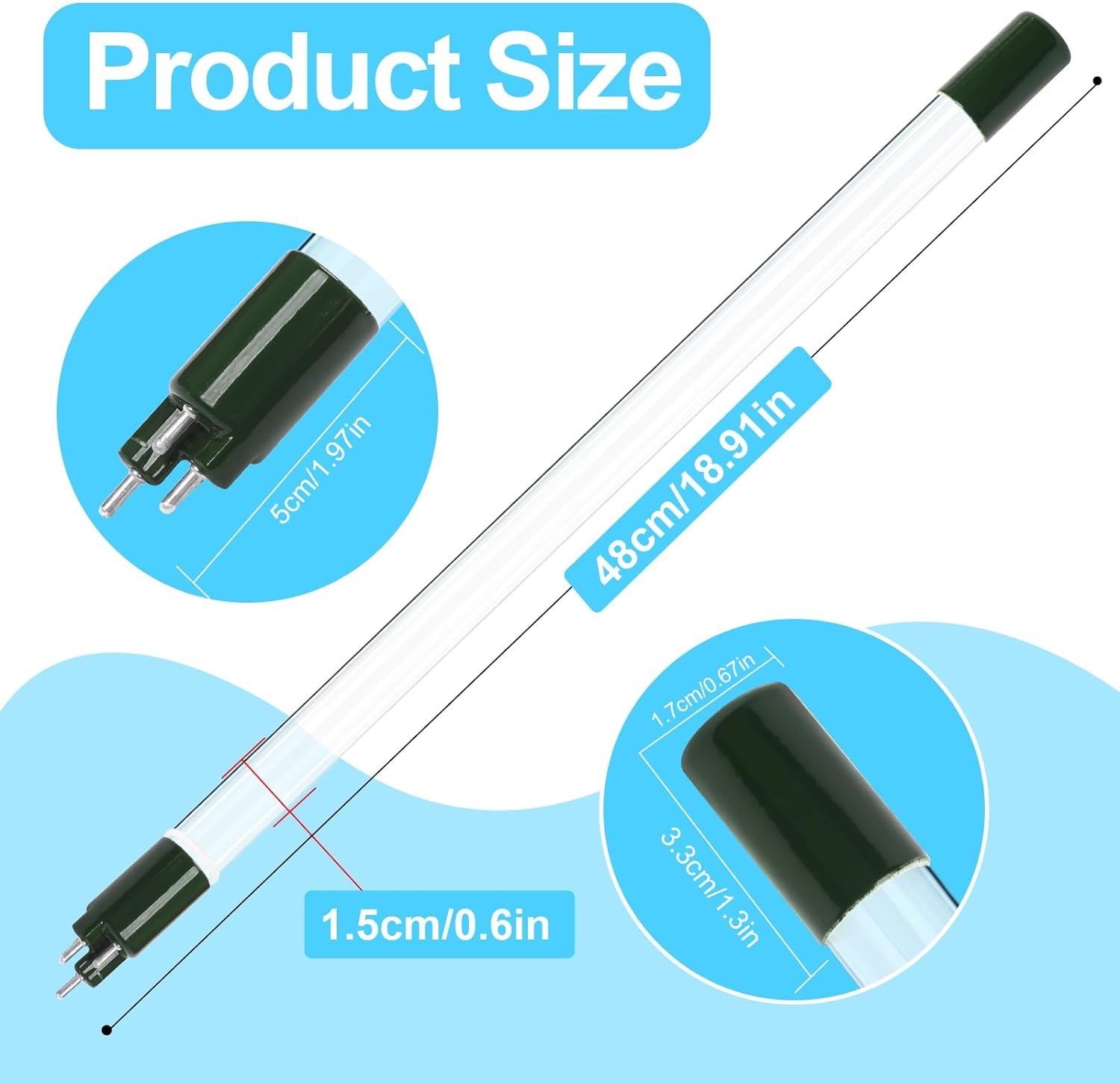 GUOJINJISM S463RL UV-Lampen-Ersatz für Wassersystem, UV-Lampen-Ersatz, kompatibel mit S5Q-PA, S5Q-PA/2, S5Q, S5Q/2, S5Q-Gold, S5Q-Gold System 