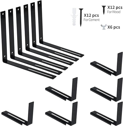 SanSanYa Fensterkasten-Pflanzgefäß-Halterungen, verstellbare Pflanzkasten-Halterung (5,92 Zoll bis 13 Zoll), für Fensterkasten-Blumenpflanzen (6, schwarz)