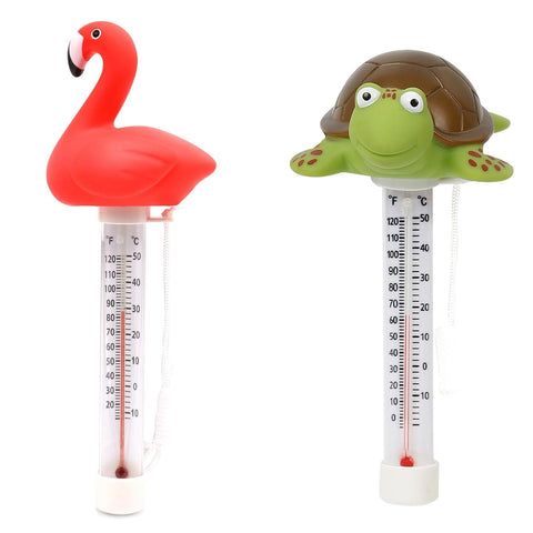 XY-WQ 2er-Pack schwimmendes Pool-Thermometer, große Größe, leicht ablesbare Wassertemperatur mit Schnur für Außen- und Innenschwimmbäder und Spas 