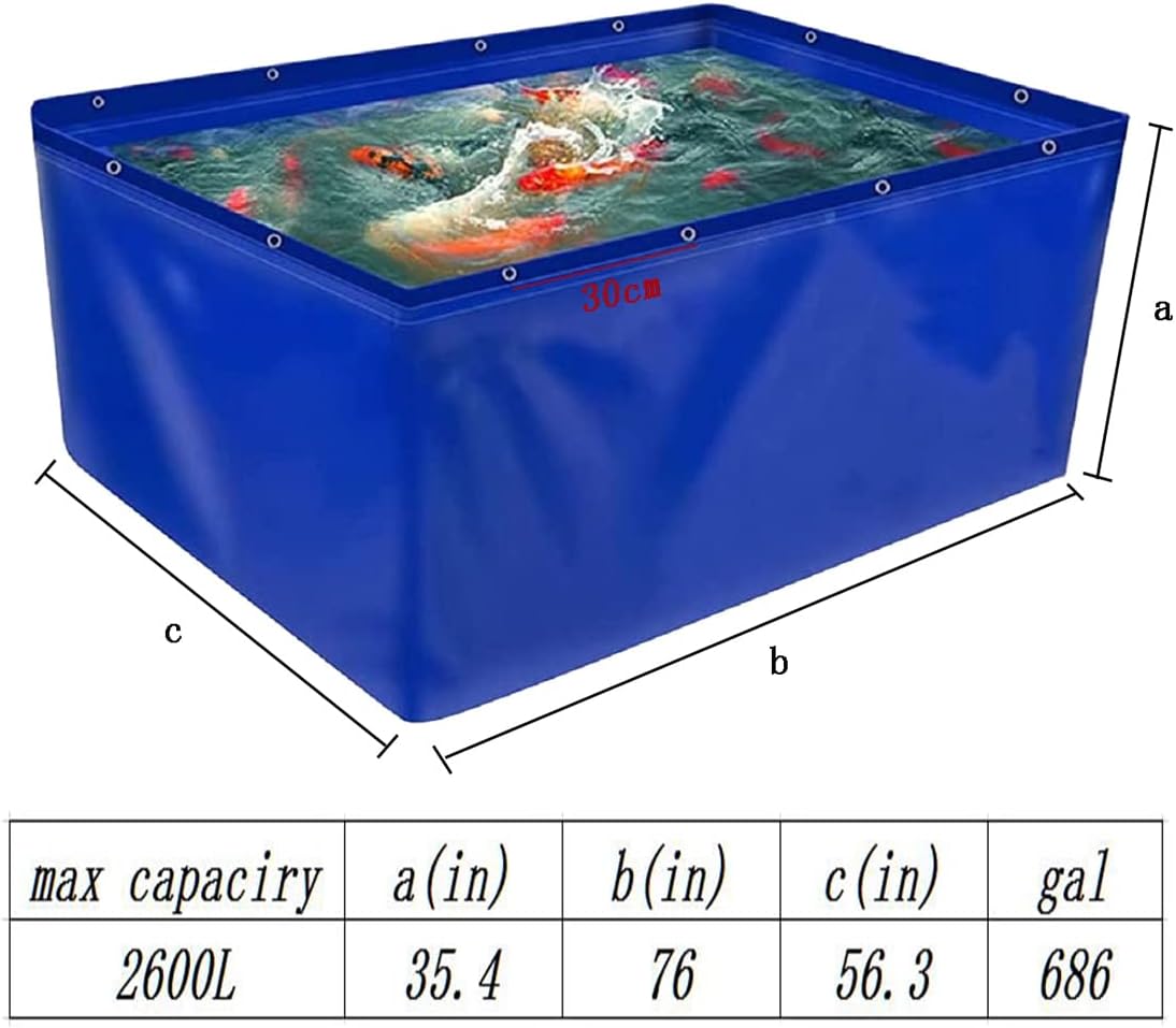 WANLIAN Fish Pond,Canvas fish pond with Grommets,Fish Tank,Foldable emergency Water storage Pool,portable koi pond,Large Aquaculture Pool,for Emergency water supply and drought resistance (BXL)