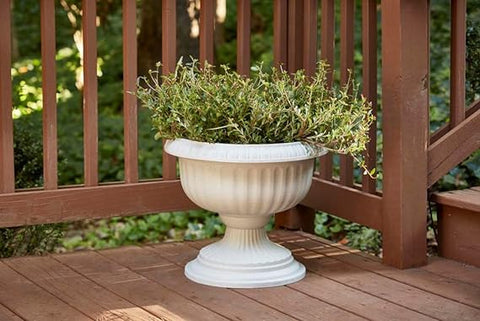 Southern Patio 18" Grecian Urn, White