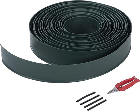Landschaftskanten-Set, 18,2 m, 10,2 cm hoch, Gartenrandeinfassung, Kunststoff, grün, für Garten, Blumenbeete, Rasen, Hof, mit Verbindungsstücken und kostenloser Gartenschere 