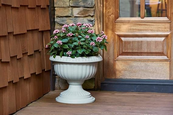 Southern Patio 18" Grecian Urn, White