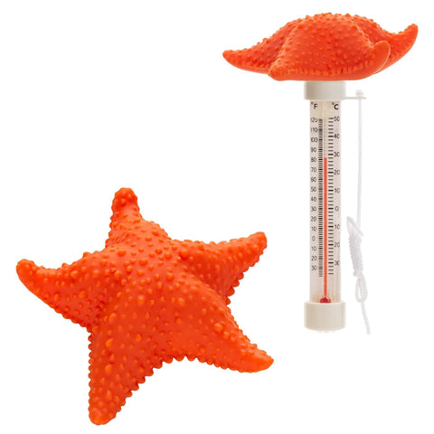 XY-WQ Schwimmendes Pool-Thermometer, großes Format, leicht ablesbar für die Wassertemperatur mit Schnur – Schwimmbäder, Spas, Whirlpools, Teiche und Whirlpools (Starfish05) 