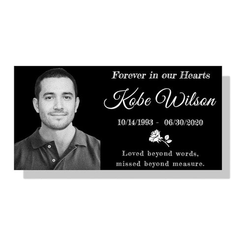Custom Memorial Plaques for Outdoors Personalized Memorial Stones for Loved Ones Lost Burial Plaques for Humans Photo Grave Marker … (12"x6")