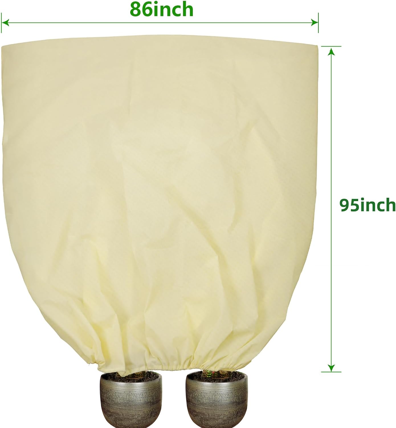 95x86 Inch Huge Plant Covers Freeze Protection Frost Cloth for Outdoor Plants,2.82oz/yd² Thickened Winter Tree Covers with Zipper Drawstring,Frost Blanket from Wind,Pest and Animal(2 Pack)