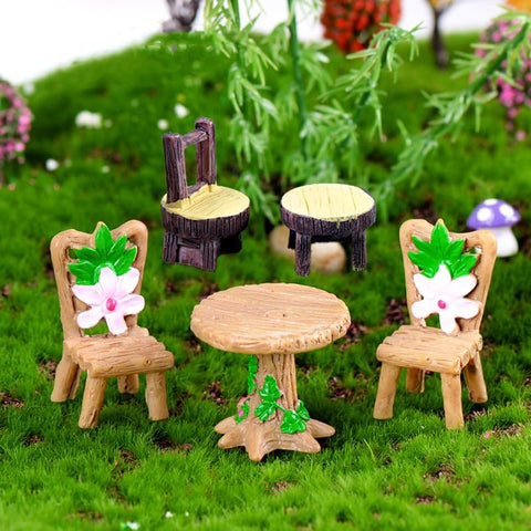 Bilykoo Fairy Garden Accessories Furniture Ornaments Kit for Dollhouse, Micro Landscape Decoration Miniature Furniture Decoration, Gnomes Garden Tree House Accessories, 6 PCS