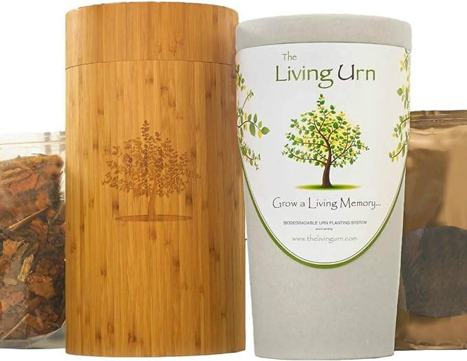 El sistema de plantación y biourna Living Urn. Haga crecer un árbol, una planta o una flor con memoria viva a partir de las cenizas de una persona. 100% biodegradable (esta versión no viene con una plántula de árbol) 