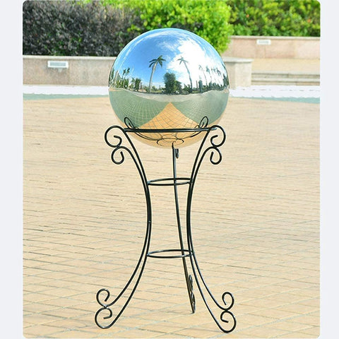 6-15 inch Gazing Globe Mirror Ball,Polished Reflective Smooth Garden Ball Sphere,Colorful and Shiny Addition to Any Garden or Home Decoration,Silver Stainless Steel