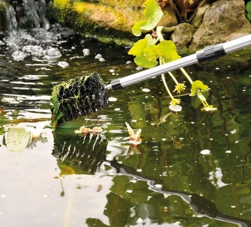 Water Garden Koi Fish Pond Cleaning Brush with 70" Telescopic Pole, Extends for Hard to Reach Areas | Backyard Pond Scrub Brush Durable Around Nylon Bristles