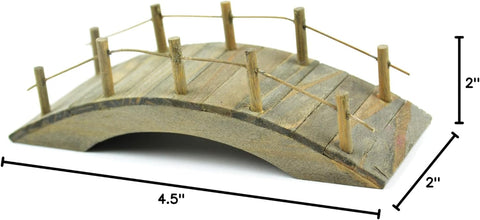 Touch of Nature Mini puente de madera para jardín de hadas, 1,8 por 3,9 pulgadas, madera