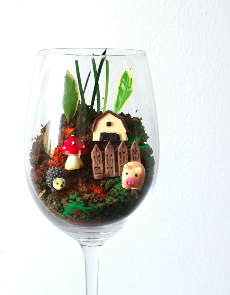 VGOODALL 24 piezas de adornos de jardín en miniatura, animales de jardín de hadas para maceta de casa de muñecas, decoración del hogar