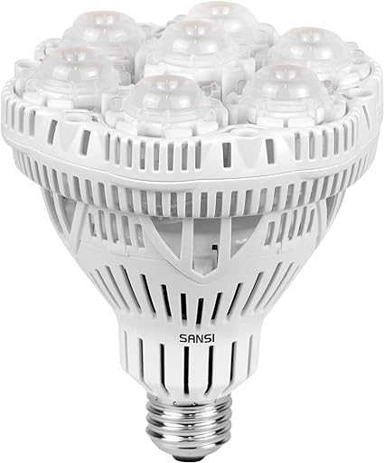 SANSI Grow-Glühbirne mit COC-Technologie, PPF 65,6 umol/s LED-Vollspektrum, 36-W-Wachstumslampe (400-Watt-Äquivalent) mit optischer Linse für hohe PPFD, energiesparende Pflanzenlichter für die Aussaat und den Anbau 