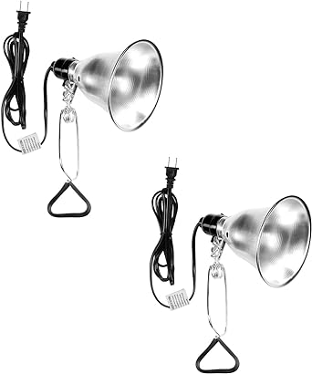 Simple Deluxe Clamp Lamp Light Socket with 5.5 Inch Aluminum Reflector, Suit for Max 60 Watt Lamp (No Bulb Included) with 18/2-Gauge 6 Feet Cord, 2 Pack,Silver