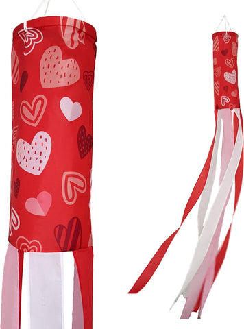 Madrona Brands Valentine Hearts Windsack | Langlebige Weihnachtsdekoration zum Aufhängen im Freien | Hof, Garten, Terrasse, Haus und mehr | 60 Zoll 