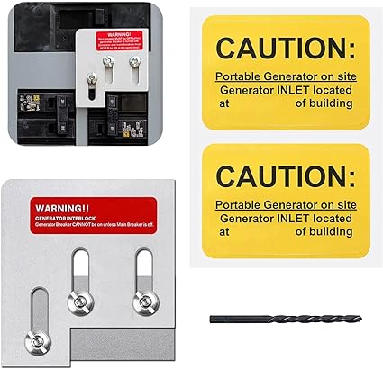 Natupal Generator Interlock Kit Compatible with Square D QO or Homeline 150 or 200 amp panels. 1 3/8 inches Spacing between main and generator breaker, Professional and Interlock Kit