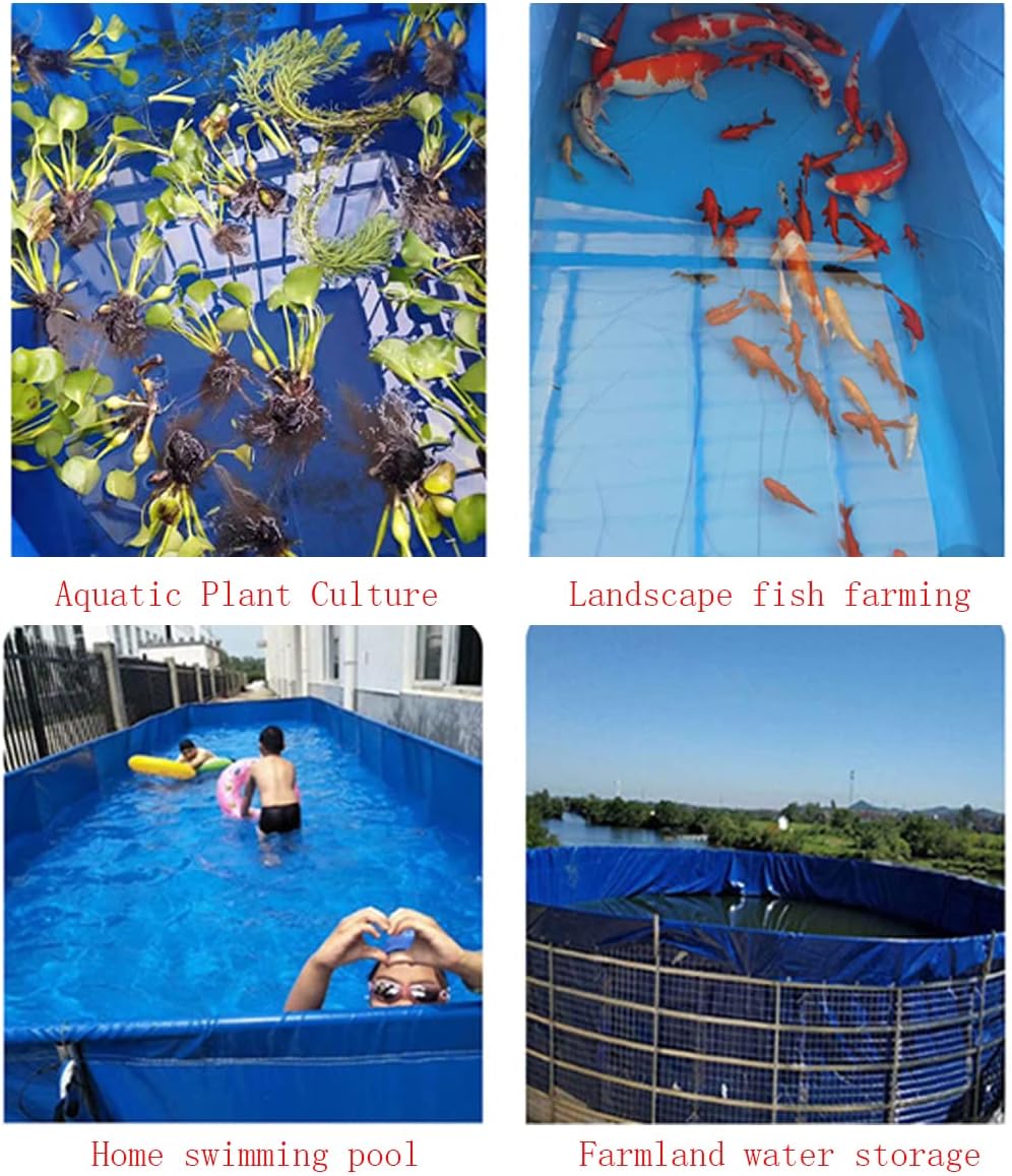 WANLIAN Fish Pond,Canvas fish pond with Grommets,Fish Tank,Foldable emergency Water storage Pool,portable koi pond,Large Aquaculture Pool,for Emergency water supply and drought resistance (BXL)