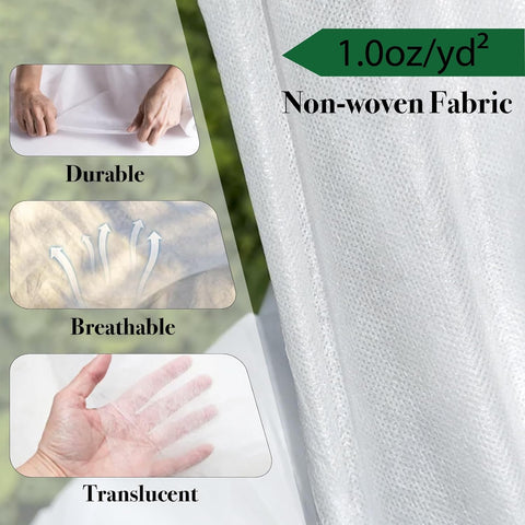 kopotma 10Ftx30Ft Winter Plant Covers Freeze Protection, Raised Garden Bed Cover for Winter, Frost Cloths for Outdoor Plants Plant Blankets Frost Covers Floating Row Cover