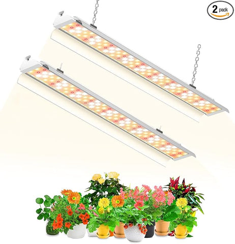 SZHLUX Grow Light 2FT 80W (2×40W) Full Spectrum LED Grow Light, Linkable Sunlight Plant Light for Indoor Plants, Grow Light Strip, Grow Lamp with On/Off Switch - 2 Pack Warm White