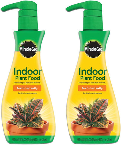 Alimento para plantas de interior Miracle-Gro (líquido), 8 oz., alimenta instantáneamente todas las plantas de interior, incluidos los comestibles, paquete de 2