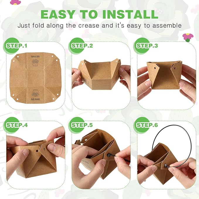 Qilery 60 unidades de envoltorios de suculentas de agradecimiento de 2.0 in, bolsas de papel kraft para regalo de plantas, bolsas de regalo para bodas, baby shower, fiesta de cumpleaños, plantas no incluidas (marrón) 