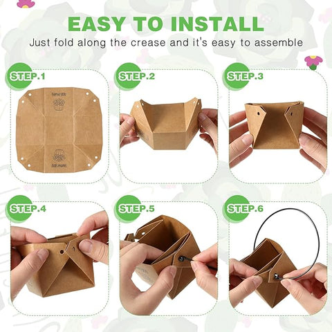 Qilery 60 unidades de envoltorios de suculentas de agradecimiento de 2.0 in, bolsas de papel kraft para regalo de plantas, bolsas de regalo para bodas, baby shower, fiesta de cumpleaños, plantas no incluidas (marrón) 