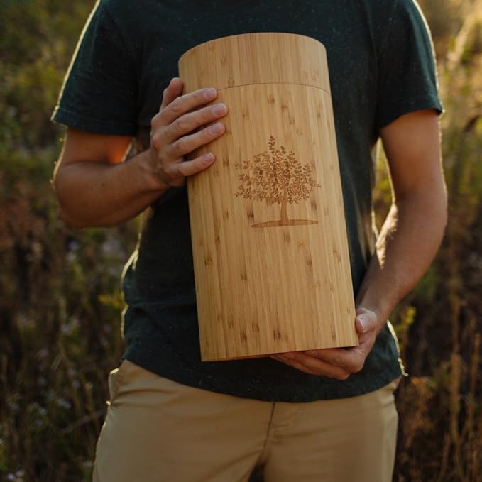 El sistema de plantación y biourna Living Urn. Haga crecer un árbol, una planta o una flor con memoria viva a partir de las cenizas de una persona. 100% biodegradable (esta versión no viene con una plántula de árbol) 