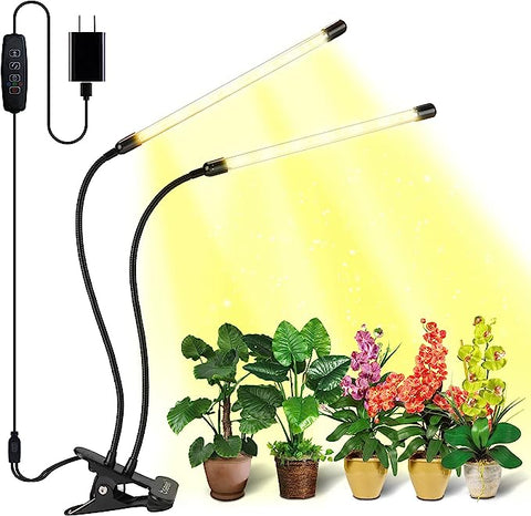 bseah Grow Light - Luces para plantas de interior, luces de cultivo de plantas de espectro completo, 10 niveles regulables, encendido y apagado automático con temporizador de 3/9/12H 