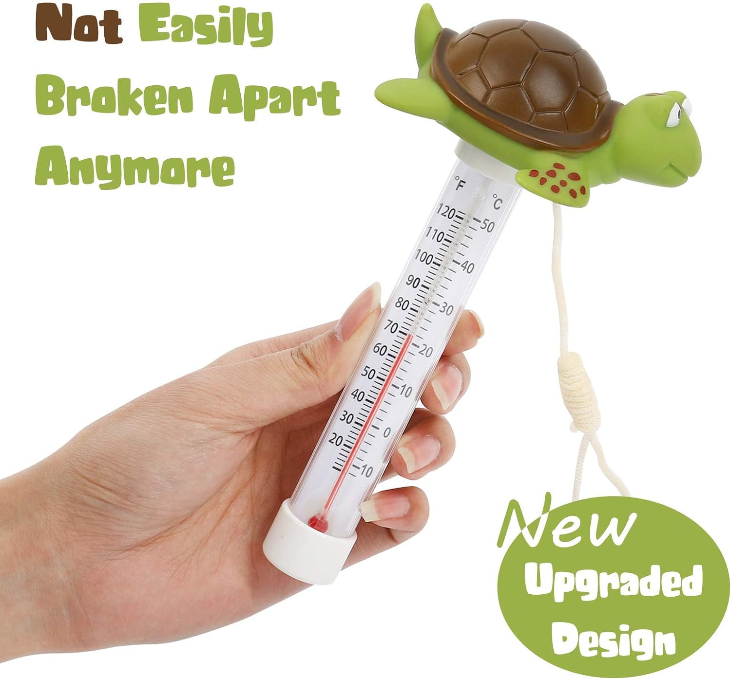 XY-WQ Floating Pool Thermometer, Large Size Easy Read for Water Temperature with String for Outdoor and Indoor Swimming Pools and Spas (Turtle)