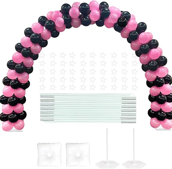 YALLOVE Kit de soporte para arco de globos de 21 pies, combinación libre de ancho y alto (por ejemplo, 10 pies x 7,5 pies), conveniente para montar y desmontar 