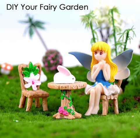 Bilykoo Fairy Garden Accessories Furniture Ornaments Kit for Dollhouse, Micro Landscape Decoration Miniature Furniture Decoration, Gnomes Garden Tree House Accessories, 6 PCS