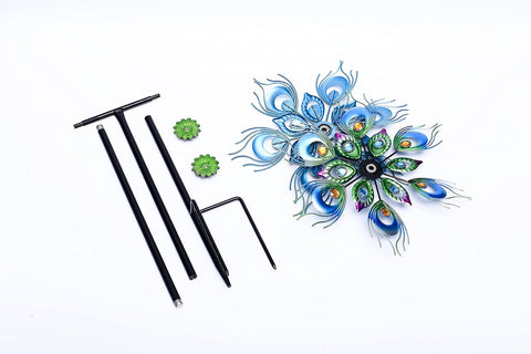 Roaming Light Peacock Windspiel, 48-Zoll-Doppelwindskulptur, Windskulpturen und Spinner für den Außenbereich, Metallpfahl, Hofspiel, Garten-Windfänger, Windmühlen, Rasen und Garten…