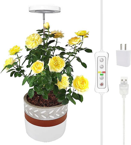 Plant Grow Light,yadoker LED Growing Light Full Spectrum for Indoor Plants,Height Adjustable, Automatic Timer, 5V Low Safe Voltage,Idea for Small Plant Light