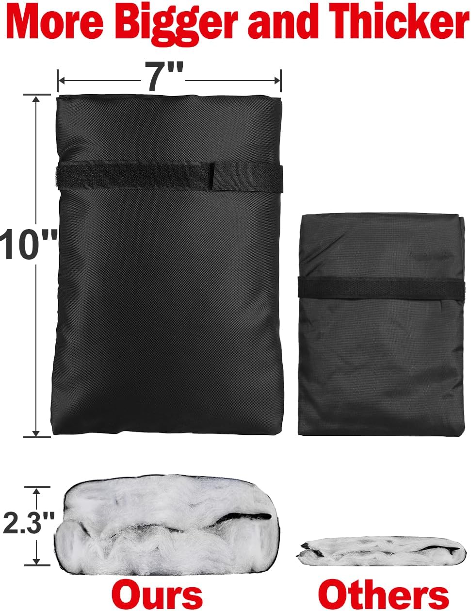 Cubiertas para grifos exteriores para invierno, Pro 10" H x 7" W cubierta exterior para grifo protección contra congelación, cubierta de grifo aislada impermeable reutilizable mejorada, cubierta de grifo de agua espesada para invierno, paquete de 2, negro 