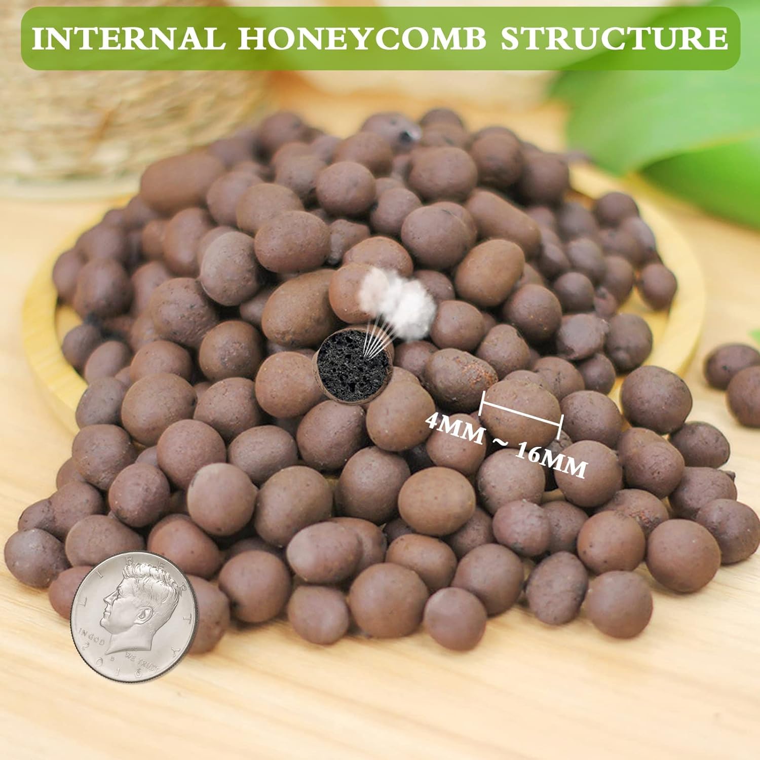 Halatool 10 LB Bio-Tonkiesel 4 mm-16 mm Leca für Pflanzen 100 % natürliche Hydroton-Tonkiesel für Hydrokultur-Anbau, Gartenarbeit, Orchideen, Entwässerung, Dekoration, Aquaponik 