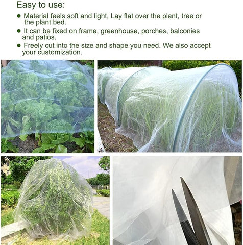 8Ft x 10Ft Mosquito Bug Insect Bird Fine Mesh Net Barrier Hunting Blind Garden Screen Netting for Protect Your Plant Fruits Flower