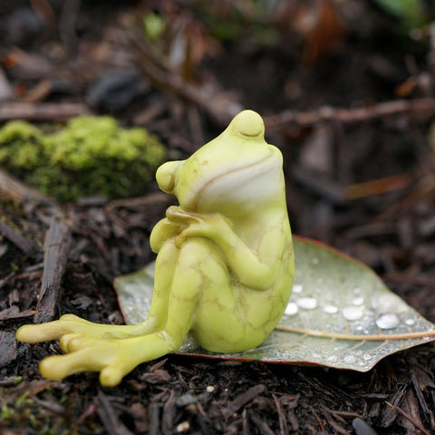 Top Collection Estatua de terrario y jardín de hadas en miniatura, rana descansando 